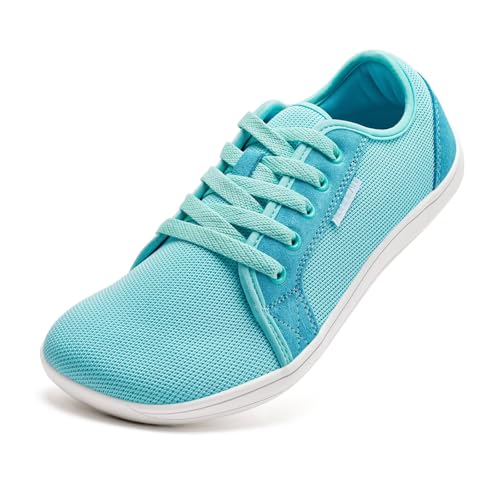 HOBIBEAR Unisex Breite Barfuss Schuhe Damen Herren Barfußschuhe Minimalistische Outdoor Trail Running Walking Schuhe (Himmelblau EU 44) von HOBIBEAR