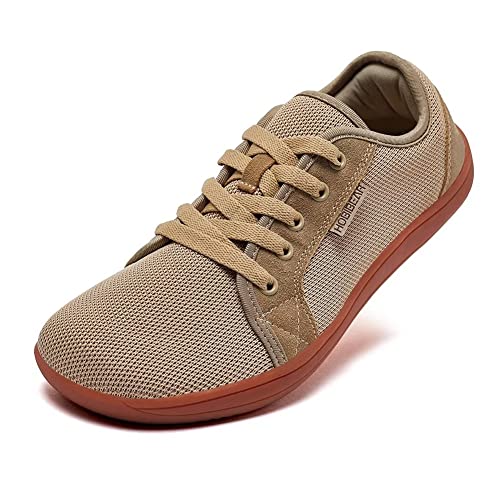 HOBIBEAR Unisex Breite Barfuss Schuhe Damen Herren Barfußschuhe Minimalistische Outdoor Trail Running Walking Schuhe(Braun,EU 40) von HOBIBEAR