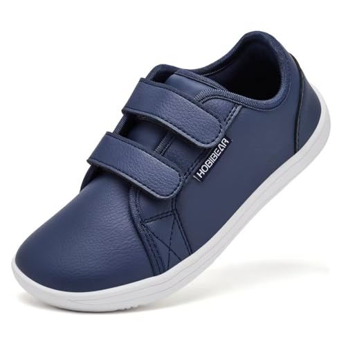 HOBIBEAR Unisex Kinder Barfußschuhe Leder Breite Minimalistische Walking Schuhe für Jungen Mädchen Komfortabel Leicht von HOBIBEAR