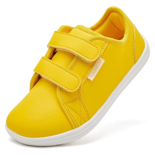 HOBIBEAR Unisex Kinder Barfußschuhe Leder Breite Minimalistische Walking Schuhe für Jungen Mädchen Komfortabel Leicht von HOBIBEAR