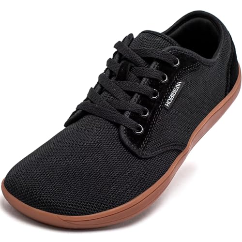 HOBIBEAR Unisex Weit Barfuss Schuhe Barfußschuhe Minimalistische Herren Damen Outdoor Trail Running Walking Schuhe（Schwarz-Braun，EU 37） von HOBIBEAR