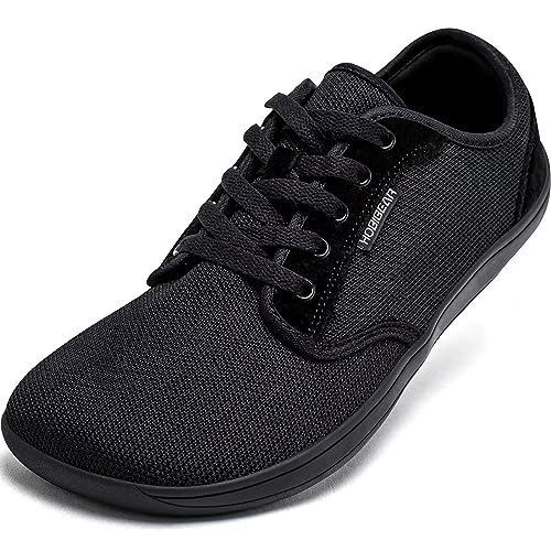 HOBIBEAR Unisex Weit Barfußschuhe Minimalistische Barfuss Schuhe Herren Damen Outdoor Trail Running Walking Schuhe(Schwarz, EU 37) von HOBIBEAR