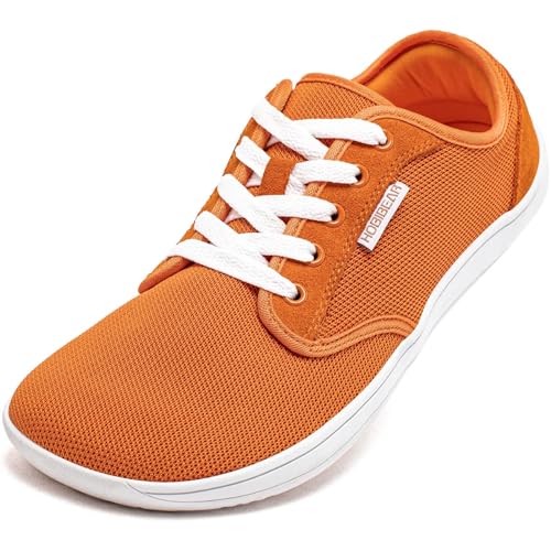 HOBIBEAR Unisex Weit Barfußschuhe Minimalistische Barfuss Schuhe Herren Damen Outdoor Trail Running Walking Schuhe(orange, EU 42) von HOBIBEAR