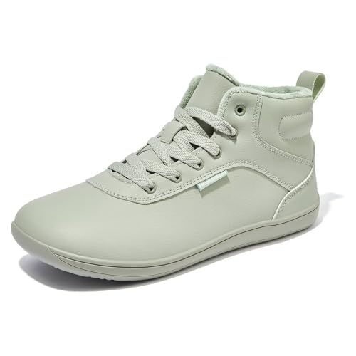 HOBIBEAR Winter Barfußschuhe für Männer Frauen Warm Gefüttert Breite Zehenbox Winterschuhe Grün，EU 45 von HOBIBEAR