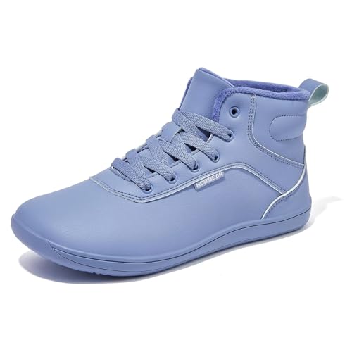 HOBIBEAR Winter Barfußschuhe für Männer Frauen Warm Gefüttert Breite Zehenbox Winterschuhe Lichtblau，EU 40 von HOBIBEAR