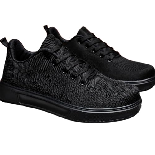 HOBTEC Damen-Sneakers mit Schnürung, modische Sneakers, Bequeme Skateschuhe(Color:Black,Size:37 EU) von HOBTEC