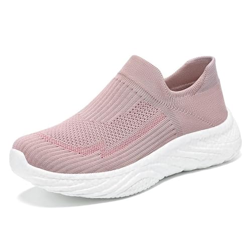 HOBTEC Slip-on-Sneaker for Damen, Trainingsschuhe mit Fußgewölbeunterstützung (Color : Pink, Size : 40 EU) von HOBTEC