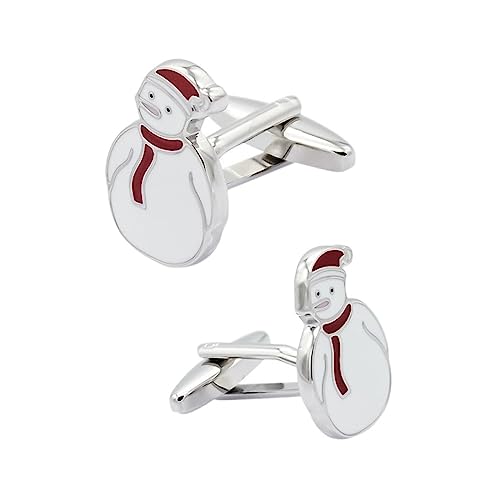 Manschettenknöpfe 4 Stück Weihnachts Schneemann Manschettenknöpfe Emaille Manschettenknöpfe Für Herrenhemd Für Weihnachtskollektion von HOCAH