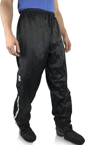 HOCK Unisex Regenhose Fahrrad inkl. ausfaltbarem Schuhschutz - Winter Regenbekleidung mit Reflektor-Streifen - 100% wasserdichte Hose für Herren und Damen (M (bis 175cm)) von HOCK