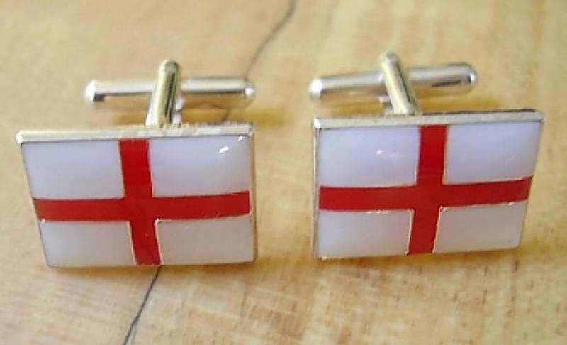 Kreuz Des Heiligen Georg Emailliert Sterling Silber Manschettenknöpfe von HOCKLEYCUFFLINKS