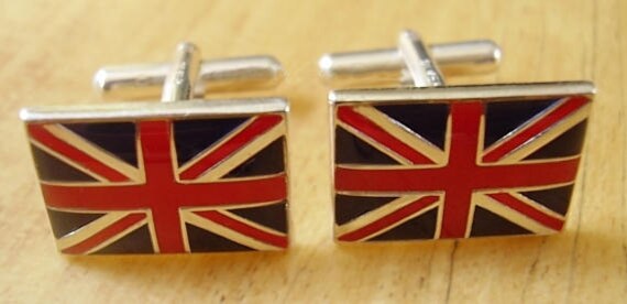 Union Jack Flagge Emailliert Sterling Silber Manschettenknöpfe von HOCKLEYCUFFLINKS