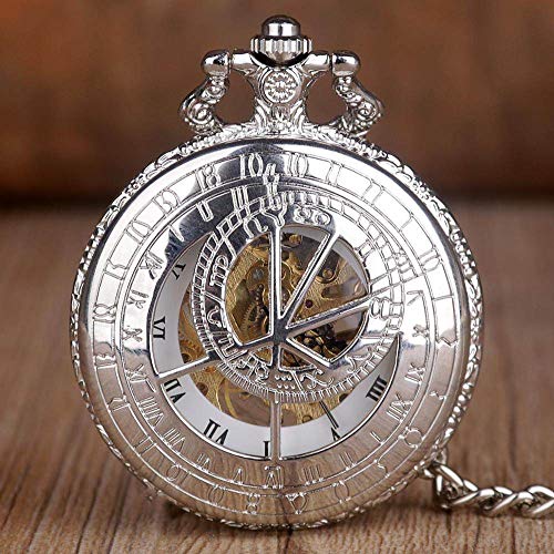 HODAGES Taschenuhr Steampunk Mechanische Taschenuhr Männer Antik Globus Halskette Taschen & Uhren Kette Männliche Uhr von HODAGES