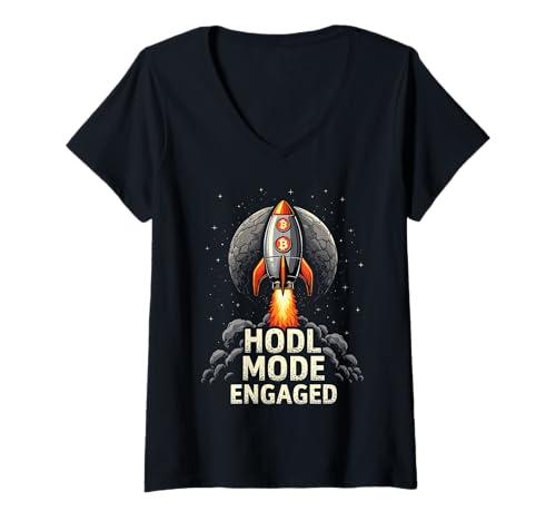 Damen HODL Bitcoin zum Mond T-Shirt mit V-Ausschnitt Damen HODL Bitcoin zum Mond T-Shirt mit V-Ausschnitt von HODL Bitcoin Apparel Tees Co.
