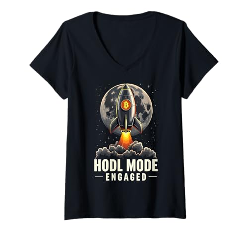 Damen HODL Bitcoin zum Mond T-Shirt mit V-Ausschnitt Damen HODL Bitcoin zum Mond T-Shirt mit V-Ausschnitt von HODL Bitcoin Apparel Tees