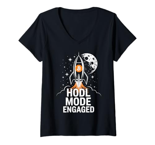 Damen HODL Bitcoin zum Mond T-Shirt mit V-Ausschnitt Damen HODL Bitcoin zum Mond T-Shirt mit V-Ausschnitt von HODL Bitcoin Gifts & Tees