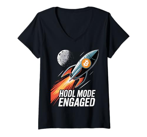 Damen HODL Bitcoin zum Mond T-Shirt mit V-Ausschnitt Damen HODL Bitcoin zum Mond T-Shirt mit V-Ausschnitt von HODL Bitcoin Tees Co