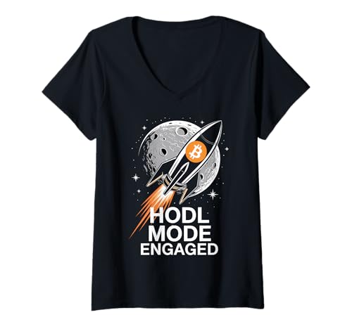 Damen HODL Bitcoin zum Mond T-Shirt mit V-Ausschnitt Damen HODL Bitcoin zum Mond T-Shirt mit V-Ausschnitt von HODL Bitcoin Tees Inc