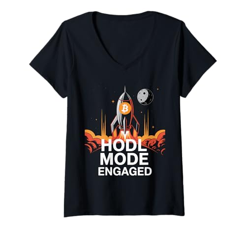 Damen HODL Bitcoin zum Mond T-Shirt mit V-Ausschnitt Damen HODL Bitcoin zum Mond T-Shirt mit V-Ausschnitt von HODL Bitcoin Tees