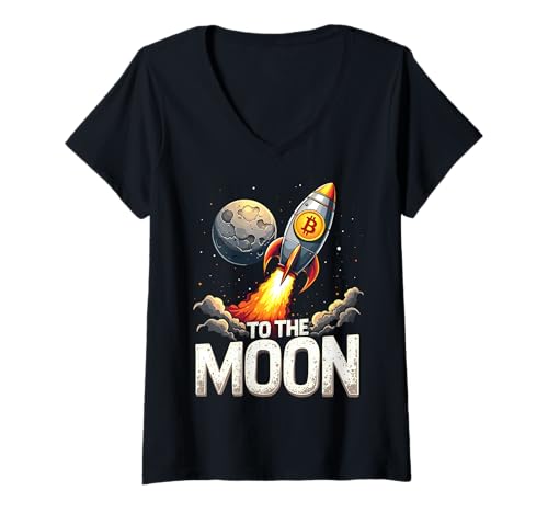 Damen Bitcoin zum Mond T-Shirt mit V-Ausschnitt Damen Bitcoin zum Mond T-Shirt mit V-Ausschnitt von HODL Bitcoin To The Moon Gifts & Tees
