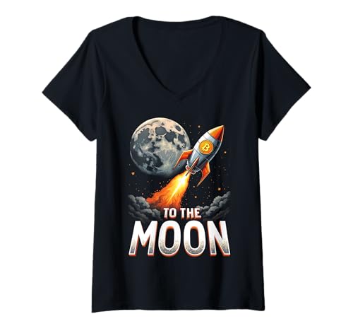 Damen Bitcoin zum Mond T-Shirt mit V-Ausschnitt Damen Bitcoin zum Mond T-Shirt mit V-Ausschnitt von HODL Bitcoin To The Moon Tees & Gifts