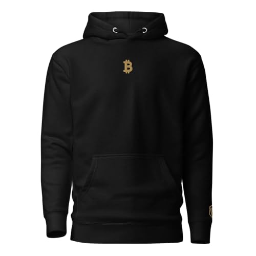 HODL Bitcoin Hoodie Gold – Crypto Kapuzenpullover mit gesticktem Bitcoin Logo Schwarz 2XL von HODL