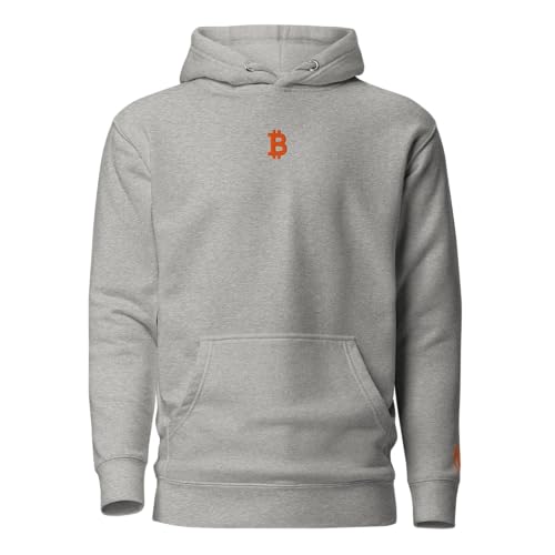 HODL Bitcoin Hoodie Orange – Crypto Kapuzenpullover mit gesticktem Bitcoin Logo Carbon Grey 3XL von HODL