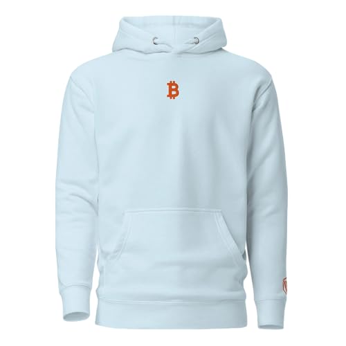 HODL Bitcoin Hoodie Orange – Crypto Kapuzenpullover mit gesticktem Bitcoin Logo Sky Blue 3XL von HODL
