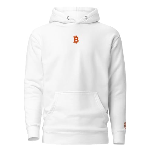 HODL Bitcoin Hoodie Orange – Crypto Kapuzenpullover mit gesticktem Bitcoin Logo Weiß M von HODL