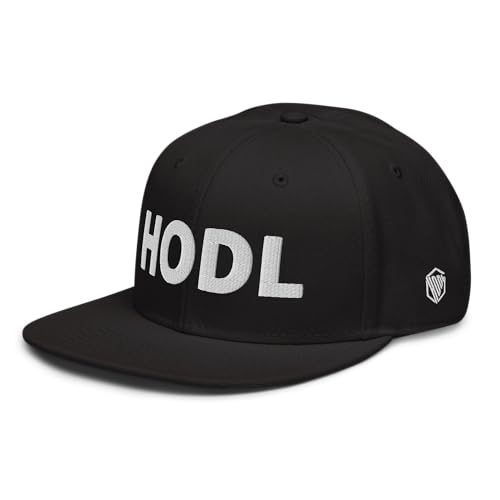 HODL Snapback Baseball Cap | Bitcoin & Crypto Streetwear | 3D Stick Look | High-Profile Snapback 3D Stick Weiß mit seitlichem Logo Schwarz von HODL