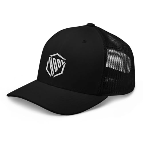 HODL Trucker Cap – Bitcoin & Crypto Streetwear | Stylische Mid-Profile Cap mit weißem Stick | Atmungsaktive Mesh-Rückseite Schwarz von HODL