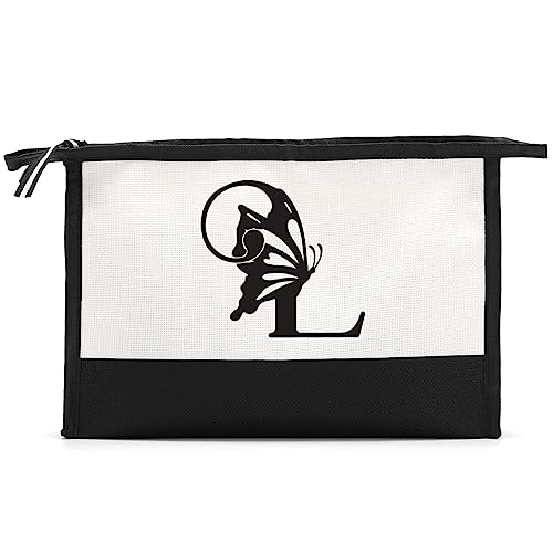 HODREU Initial Make-up Tasche Monogrammiert Geschenke für Frauen, Weiß328, 11" wide x 7" high x 2.1" deep von HODREU