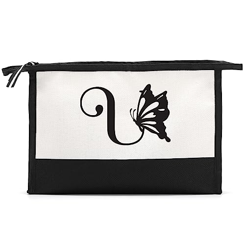 HODREU Initial Make-up Tasche Monogrammiert Geschenke für Frauen, Weiß337, 11" wide x 7" high x 2.1" deep von HODREU