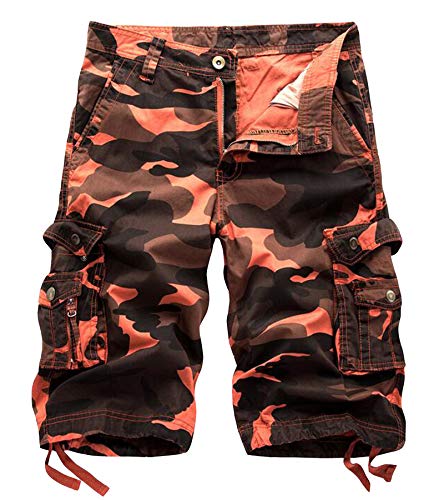 HODZAIW Cargo-Shorts für Herren, Baumwolle, mehrere Taschen, Outdoor-Camouflage, Cargo-Shorts, Rotwein-Tarnmuster, 56 HODZAIW Cargo-Shorts für Herren, Baumwolle, mehrere Taschen, Outdoor-Camouflage, Cargo-Shorts, Rotwein-Tarnmuster, 56 von HODZAIW
