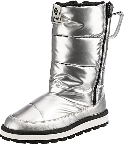 Högl Damen APRÉS SKI Kniehohe Stiefel, Silver, 41 EU Weit von HÖGL