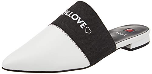 Högl Damen LOVE-MULE Slipper, Weiss/Schwarz, 37.5 EU von HÖGL