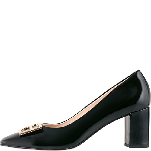 Högl Damen Rosette Pumps, Schwarz, 37.5 EU X-Weit von HÖGL