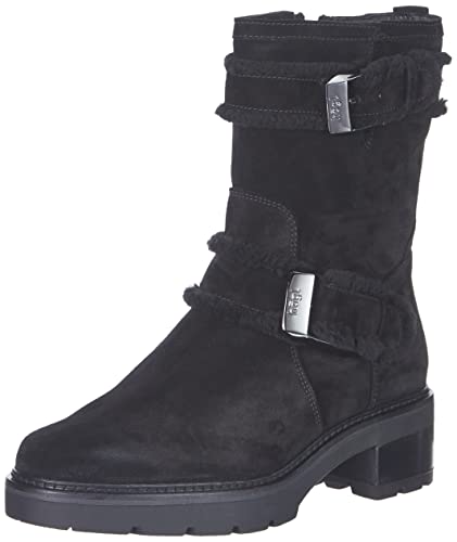 Högl Damen Rusty Kniehohe Stiefel, Schwarz, 39 EU Weit von HÖGL