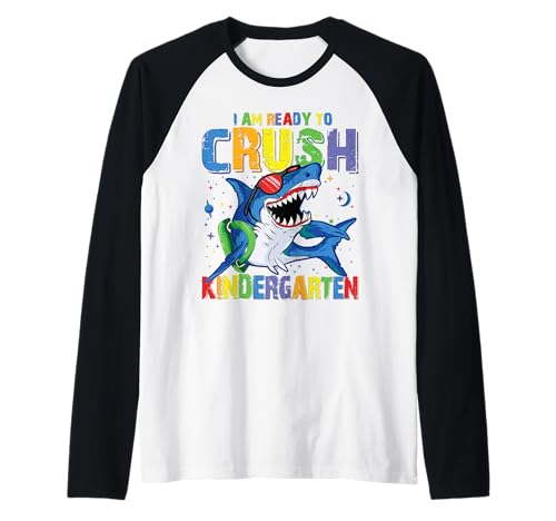 Shark Back to School für den Kindergarten Boy I'm Ready To Crush Raglan Shark Back to School für den Kindergarten Boy I'm Ready To Crush Raglan von HOGARY First Day of School for Students Kids
