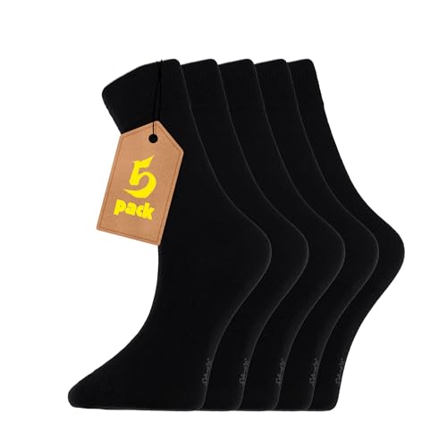 HOGSO 5/10 Paar Socken Herren Damen Baumwolle Herrensocken Schwarz Marineblaue Sportsocken Atmungsaktive von HOGSO