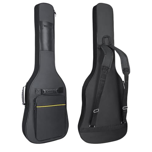 HOHIYO Tasche für E-Gitarre 39 40 Zoll (100 cm) für E-Gitarre, 0,5 Zoll dick, gepolstert, Tasche, verstellbarer Schultergurt, Nackenschutz, Kissen Pad, Yellow Line, / von HOHIYO