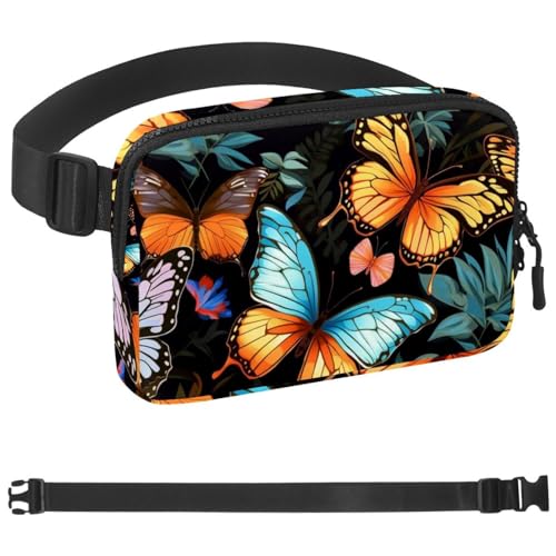Bunter Schmetterlings-Laufgürtel, Workout-Gürtel für Handy, Geld, Schlüssel, Reisepass, Bankkarte, verstellbare Damen- und Herren-Reise-Hüfttasche, Tasche für Läufer, Mehrfarbig 19, Bunter Schmetterlings-Laufgürtel, Workout-Gürtel für Handy, Geld, Schlüssel, Reisepass, Bankkarte, verstellbare Damen- und Herren-Reise-Hüfttasche, Tasche für Läufer, Mehrfarbig 19, von HOHODIY