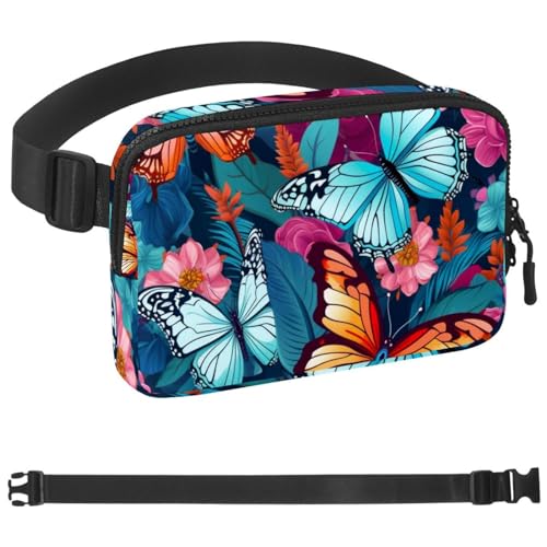 Bunter Schmetterlings-Laufgürtel, Workout-Gürtel für Handy, Geld, Schlüssel, Reisepass, Bankkarte, verstellbare Damen- und Herren-Reise-Hüfttasche, Tasche für Läufer, Mehrfarbig 20, Bunter Schmetterlings-Laufgürtel, Workout-Gürtel für Handy, Geld, Schlüssel, Reisepass, Bankkarte, verstellbare Damen- und Herren-Reise-Hüfttasche, Tasche für Läufer, Mehrfarbig 20, von HOHODIY