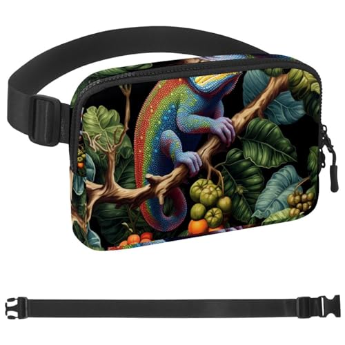 Chameleon Laufgürtel, Workout-Gürtel für Handy, Geld, Schlüssel, Reisepass, Bankkarte, verstellbare Damen- und Herren-Reise-Hüfttasche, Tasche für Läufer, Mehrfarbig 11, 1.5x9.0x5.9in/4x23x15cm Chameleon Laufgürtel, Workout-Gürtel für Handy, Geld, Schlüssel, Reisepass, Bankkarte, verstellbare Damen- und Herren-Reise-Hüfttasche, Tasche für Läufer, Mehrfarbig 11, 1.5x9.0x5.9in/4x23x15cm von HOHODIY