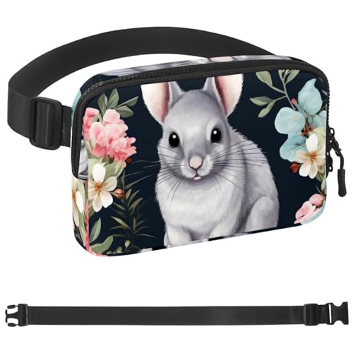 Chinchilla Laufgürtel für Damen und Herren, Handyhalterung zum Laufen, Bauchtasche für Damen und Herren, Halterung für Handy, Laufgürtel, verstellbare Größe, Mehrfarbig 11, 1.5x9.0x5.9in/4x23x15cm von HOHODIY