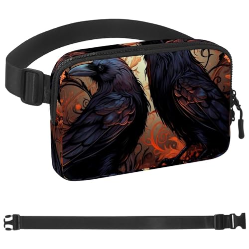 Crow Laufgürtel, Workout-Gürtel für Handy, Geld, Schlüssel, Reisepass, Bankkarte, verstellbare Damen- und Herren-Reise-Hüfttasche, Tasche für Läufer, Multicolor 08, 1.5x9.0x5.9in/4x23x15cm Crow Laufgürtel, Workout-Gürtel für Handy, Geld, Schlüssel, Reisepass, Bankkarte, verstellbare Damen- und Herren-Reise-Hüfttasche, Tasche für Läufer, Multicolor 08, 1.5x9.0x5.9in/4x23x15cm von HOHODIY