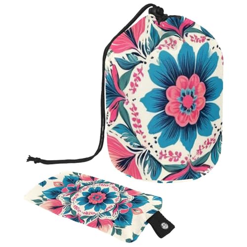 Dinosaurier-Kosmetiktasche mit Mini-Reißverschlusstasche, Reise-Kulturbeutel für Damen, Kordelzug, Make-up-Organizer, tragbar, wasserdicht, Mehrfarbig 13, 9.9x6.9in/25.2x17.6cm;6x3.5in/15.2x8.8cm von HOHODIY