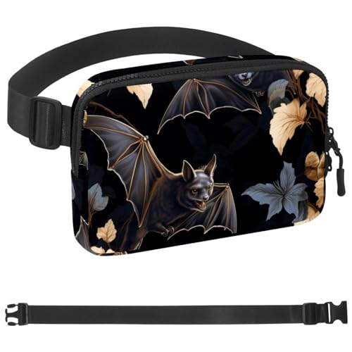 Fledermaus-Gürteltasche zum Laufen, Bauchtasche für Damen und Herren, Crossbody-Gürteltasche, Bauchtasche mit verstellbarem Riemen für Sport, Mehrfarbig 15, 1.5x9.0x5.9in/4x23x15cm von HOHODIY