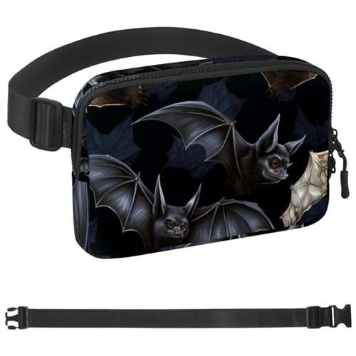 Fledermaus-Gürteltasche zum Laufen, Bauchtasche für Damen und Herren, Crossbody-Gürteltasche, Bauchtasche mit verstellbarem Riemen für Sport, Mehrfarbig 17, 1.5x9.0x5.9in/4x23x15cm Fledermaus-Gürteltasche zum Laufen, Bauchtasche für Damen und Herren, Crossbody-Gürteltasche, Bauchtasche mit verstellbarem Riemen für Sport, Mehrfarbig 17, 1.5x9.0x5.9in/4x23x15cm von HOHODIY