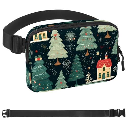 Gürteltasche mit Weihnachtsmotiv, Retro-Stil, für Damen und Herren, Wandern, Gürteltasche, Laufgürtel, Jogging, Tasche, Gürtel mit verstellbarem Riemen für Laufen, Wandern, Reisen, Mehrfarbig 10, Gürteltasche mit Weihnachtsmotiv, Retro-Stil, für Damen und Herren, Wandern, Gürteltasche, Laufgürtel, Jogging, Tasche, Gürtel mit verstellbarem Riemen für Laufen, Wandern, Reisen, Mehrfarbig 10, von HOHODIY