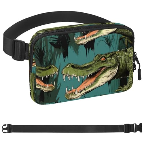 Gürteltasche zum Laufen, Krokodil-Sterne, Sonnenblume, Bauchtasche für Damen und Herren, Crossbody-Gürteltasche, Bauchtasche mit verstellbarem Riemen für Sport, Mehrfarbig 02, 1.5x9.0x5.9in/4x23x15cm Gürteltasche zum Laufen, Krokodil-Sterne, Sonnenblume, Bauchtasche für Damen und Herren, Crossbody-Gürteltasche, Bauchtasche mit verstellbarem Riemen für Sport, Mehrfarbig 02, 1.5x9.0x5.9in/4x23x15cm von HOHODIY